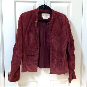 Vintage suede-like leather moto jacket 🍂🍁